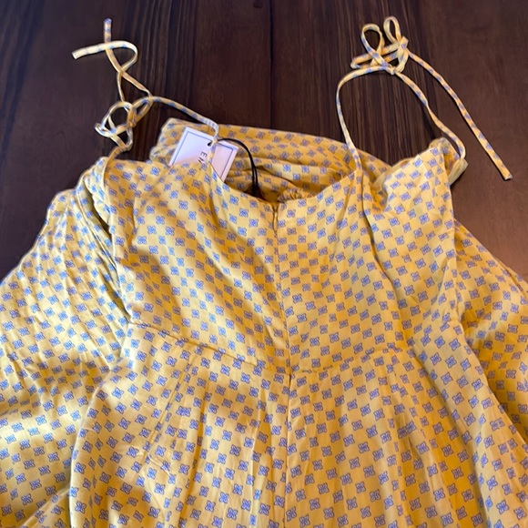 NWT Emory Park yellow jumpsuit with two tie front large medium - Picture 6 of 8